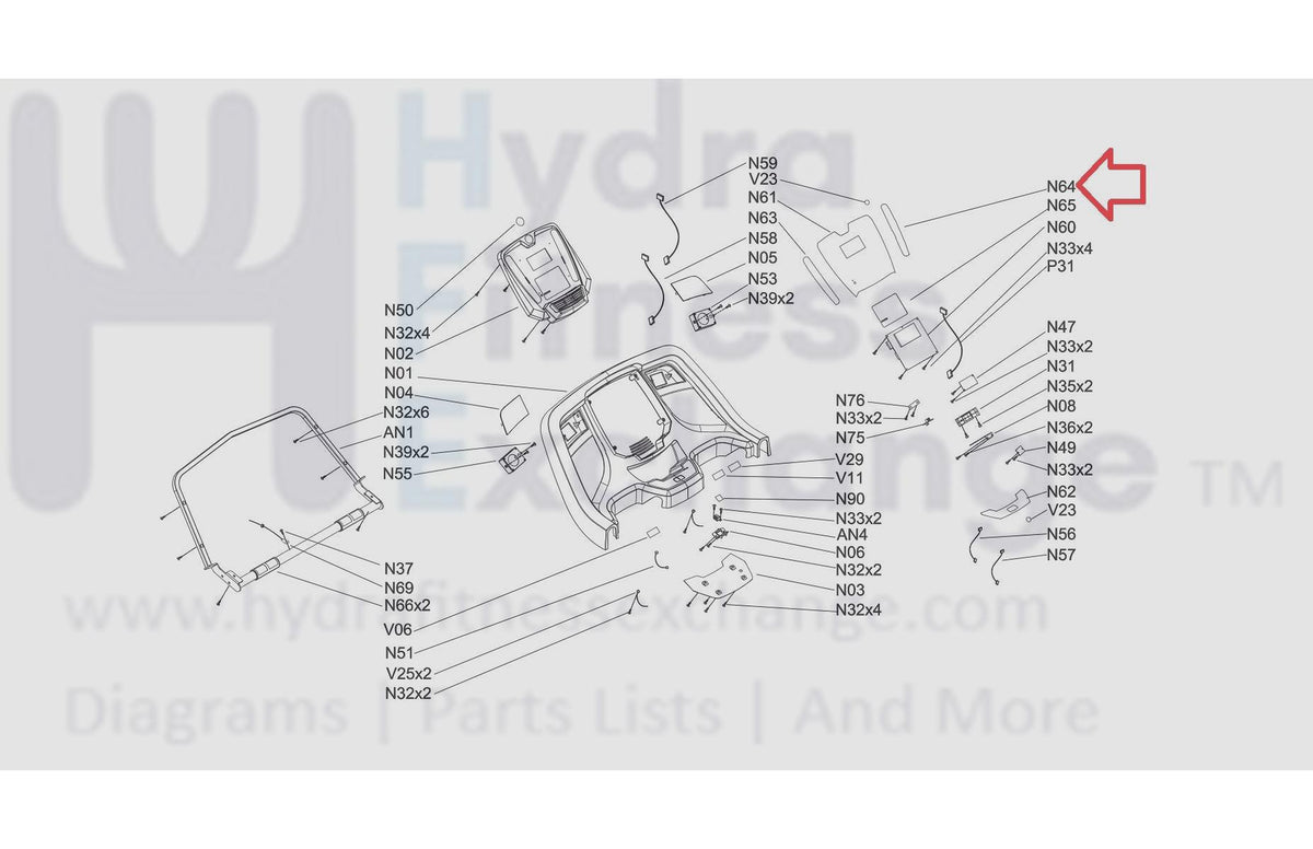 Horizon Fitness TM684 Treadmill Right Documentation Overlay Assembly 1 ...