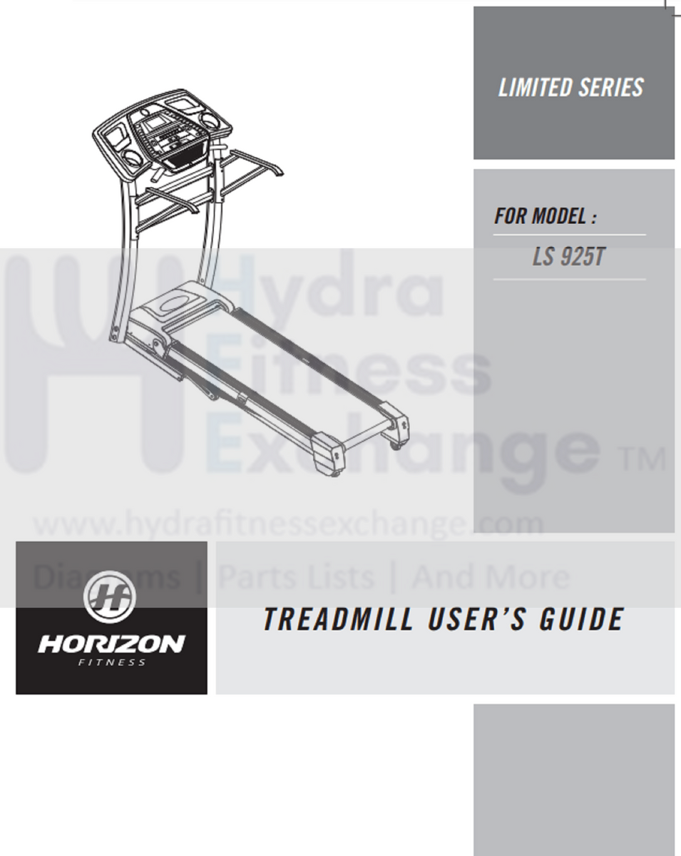 Horizon Fitness LS925T - TM210 Treadmill Owner Manual 056860-BX