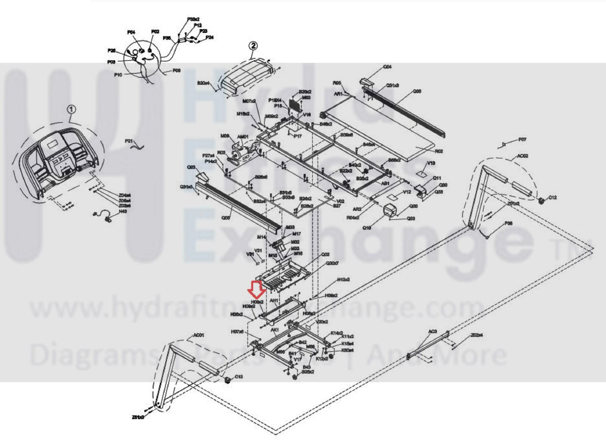 Horizon Fitness T202-06 T101-07 Treadmill Screw M8x1.25Px13L