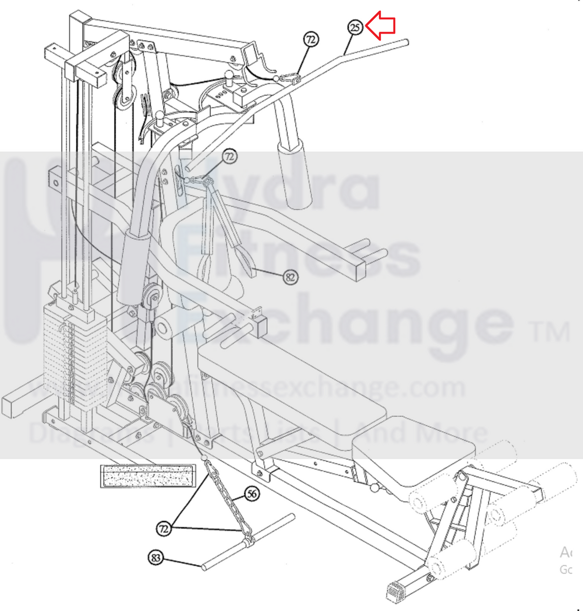 exercise chart parabody 350 parts
