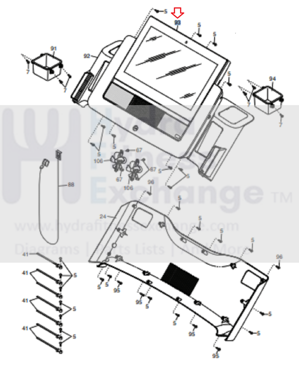 NordicTrack X22I Treadmill Display Console Assembly 425857