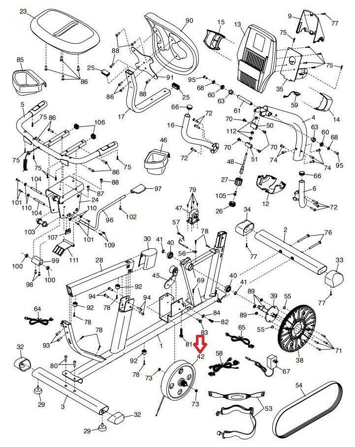 Epic A17R Recumbent Bike Electro Magnetic Flywheel Brake Mechanism 330926