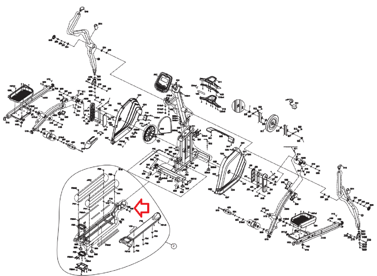 Matrix fitness 2025 elliptical parts