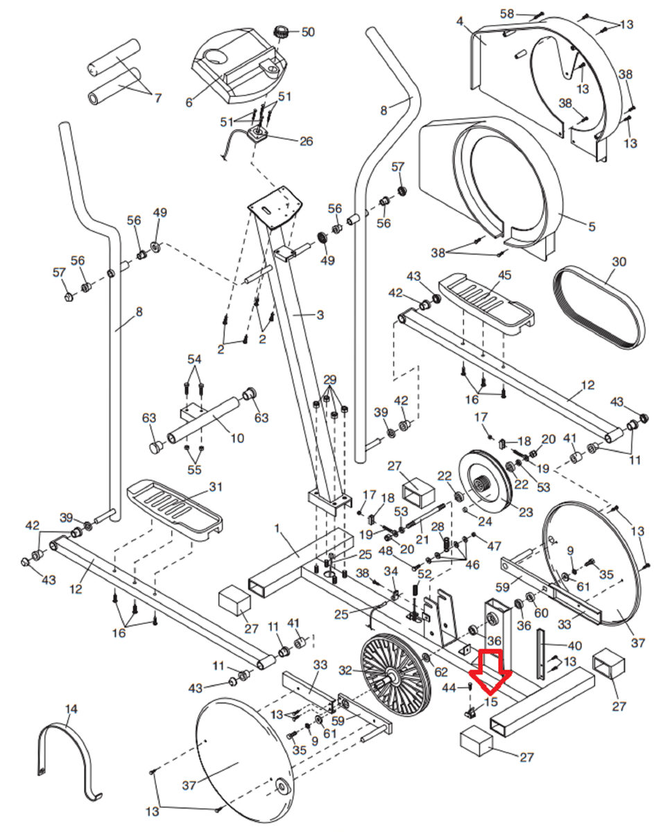 Proform Weslo 485 E 515S 545 S 545e HSE 700 Elliptical Strap