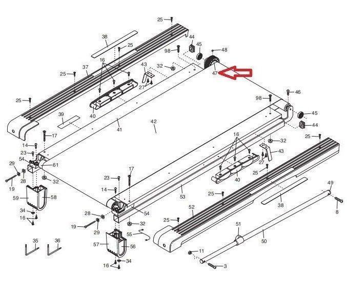 Treadmill Front Rolller fits Epic FreeMotion NordicTrack Profom