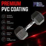York Barbell PVC Hex Dumbbell with Chrome Ergonomic Handle – 5LB Single,