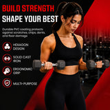 York Barbell PVC Hex Dumbbell with Chrome Ergonomic Handle – 5LB Single,