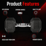 York Barbell PVC Hex Dumbbell with Chrome Ergonomic Handle – 5LB Single,