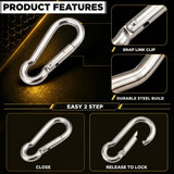 Steel Rope Snap Link Clip (Caribener) For Cable Gym Attachment Φ7 x 70mm Strength System