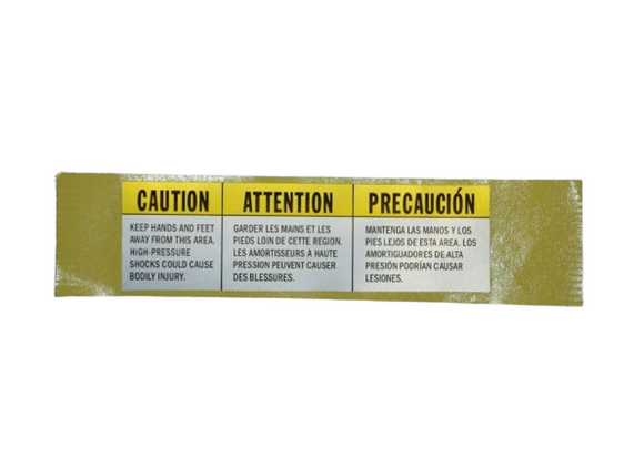 Horizon Fitness TM685 Treadmill PET English & French Warning Label 1000300795