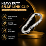 Steel Rope Snap Link Clip (Caribener) For Cable Gym Attachment Φ7 x 70mm Strength System