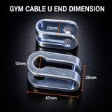 Gym Steel Rope Cable Slotted U Bracket End Size 47 x 26 x 23/10mmT Strength System