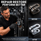 Gym Steel Rope Cable Slotted U Bracket End Size 47 x 26 x 23/10mmT Strength System