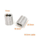 Sleeve Oval Crimp for 6mm Cable (or Bungee) Size 25.4 x 5.6 Strength System