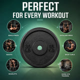 York Barbell 1″ Standard Contour Cast Iron Weight Plate (2.5LB) – Solid Cast Iron – Fits 1-Inch Bars & Dumbbell Handles – Adjustable Weights for Strength Training, Home Gym & Fitness Workouts