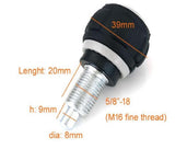 Indoor Cycle Pop Pin knob 1.5" Thread of Pin "Adjust + -" 5-8" Fine Thread 0.79"Tip of Pin Dia 5-16"