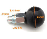 Ball Style Pull "Pop" Pin Size Knob 1" For Bikes Gyms & Freeweight Equipment | Thread Pin: M12 - Dia 5/16"