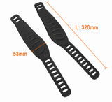 PVC Pedal Strap Pair 320 x 53mm Replacement Foot Straps with 2 Slot Anchor for Exercise Bike & Elliptical Indoor Cycle Pedal Straps Heavy Duty Fitness Equipment Replacement