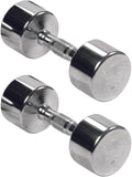 York Barbell Professional Chrome Dumbbell with Ergo Grip, Heavy-Duty Solid Steel Knurled Handles, Hand Weights for Exercise Muscle Toning Home Gym Workout and Fitness Training - 20lb Pak of 2