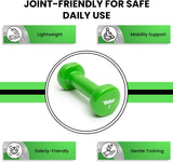 York Barbell Vinyl Coated Fitbell Dumbbell (2LB, Pack of 1) | Durable Anti-Roll Anti-Slip, Color Lime | Ideal for Arm Rows Squats Chest Presses Bicep Curls Walking Jogging & Yoga