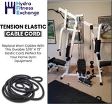 Parabody Home Gym Elastic Tension Cable Cord Bungee 3/16"x72" 6271801