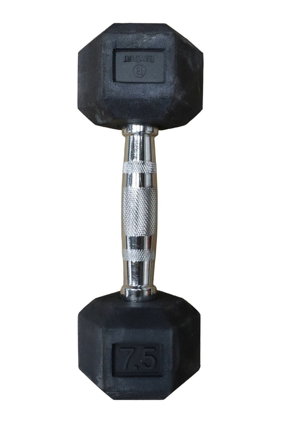 Bodysport 7 1/2 LB Rubber Coated Hex Dumbbell Freeweights & Accessories-hydrafitnessparts