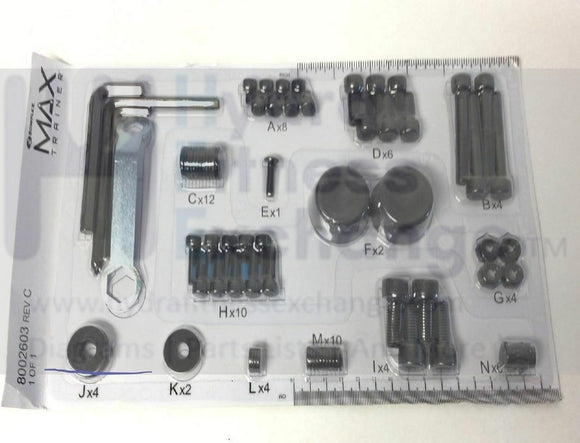 Bowflex MaxTrainer Nautilus Schwinn Elliptical Hardware 1000511283 Card Kit 8002604-hydrafitnessparts