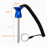 Aluminum Magnetic Weight Stack Pin W/ Coil Lanyard and Knob For Cable Gyms | Various Sizes | Various Colors
