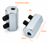 Crimpless Home and Commercial Steel Cable Gym (Wire Rope) Connector with 2 Screws Size 40 x 19 Strength System