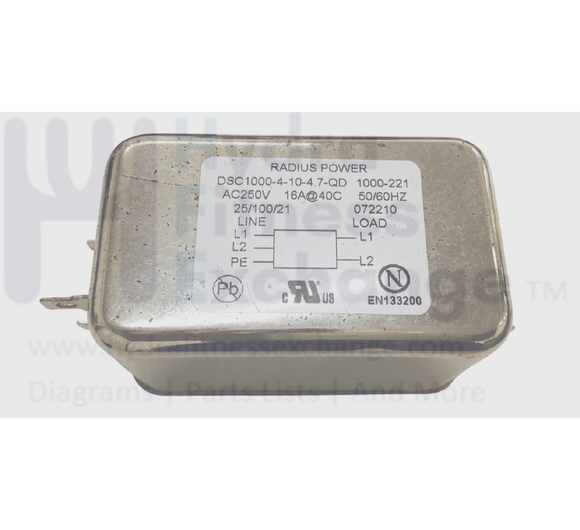 Cybex 751T 790T Treadmill AC Line Filter EC-18896-hydrafitnessparts