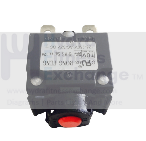 Endurance 8K 10K 5k Treadmill Power Circuit Breaker 12A pwr-crit-500-hydrafitnessparts