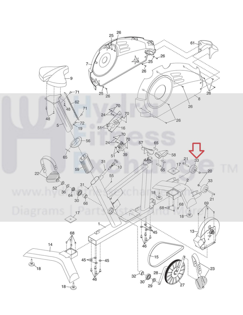 Freemotion Health Rider Nordictrack Icon Stationary Bike Transport Whe ...