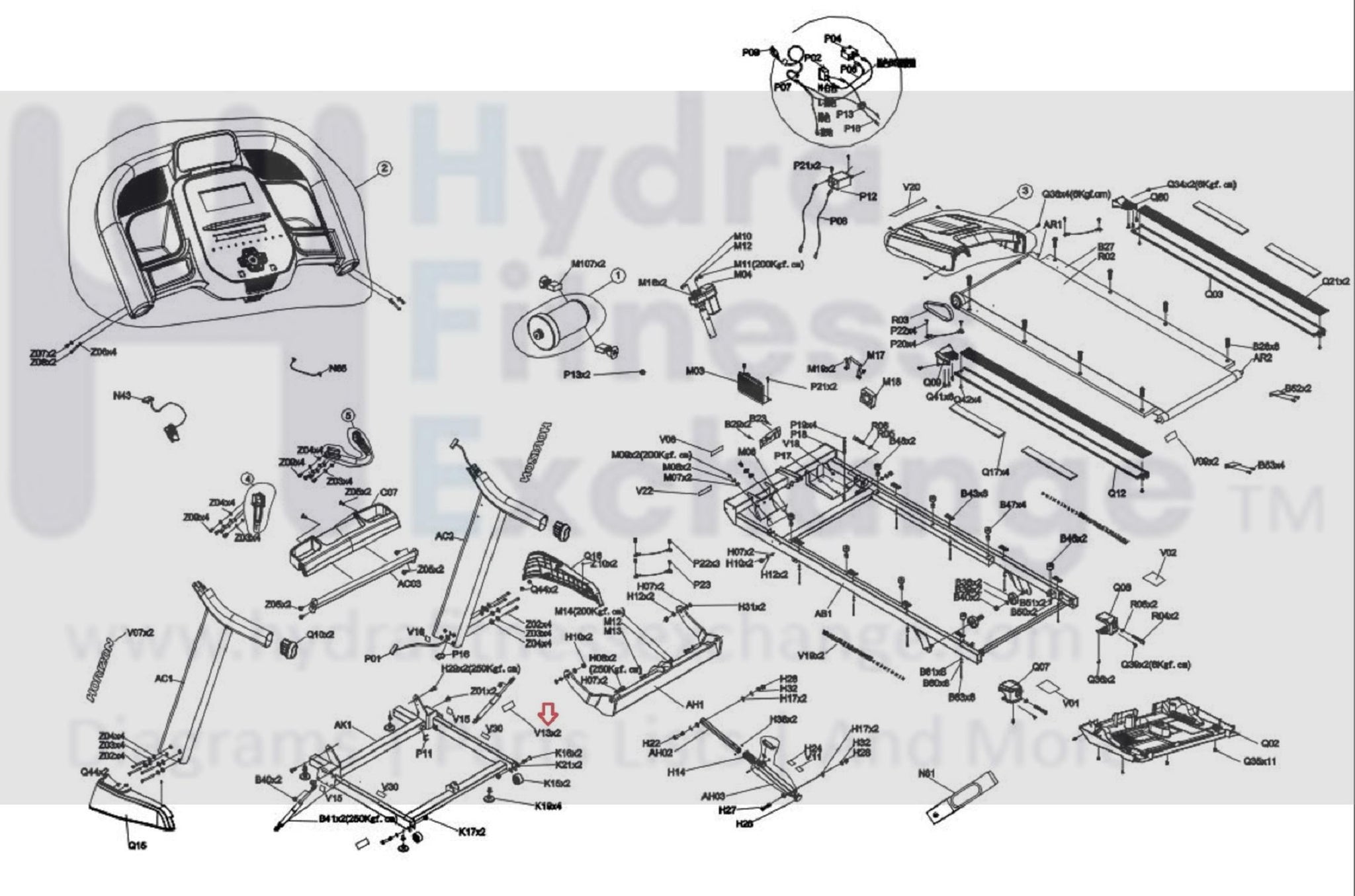 Horizon Fitness 7.4AT-04 - TM499G Treadmill Pinch Hand Warning