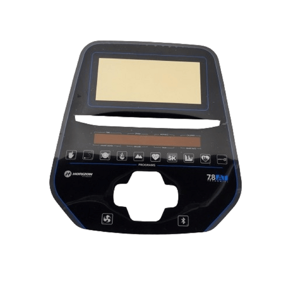 Horizon Fitness 7.8AT - TM758 - TM1000 7.8AT-02 - TM758B - TM1000B 7.8AT-04 - TM1000C Treadmill English Upper Console Overlay Manipulate 1000437913-hydrafitnessparts