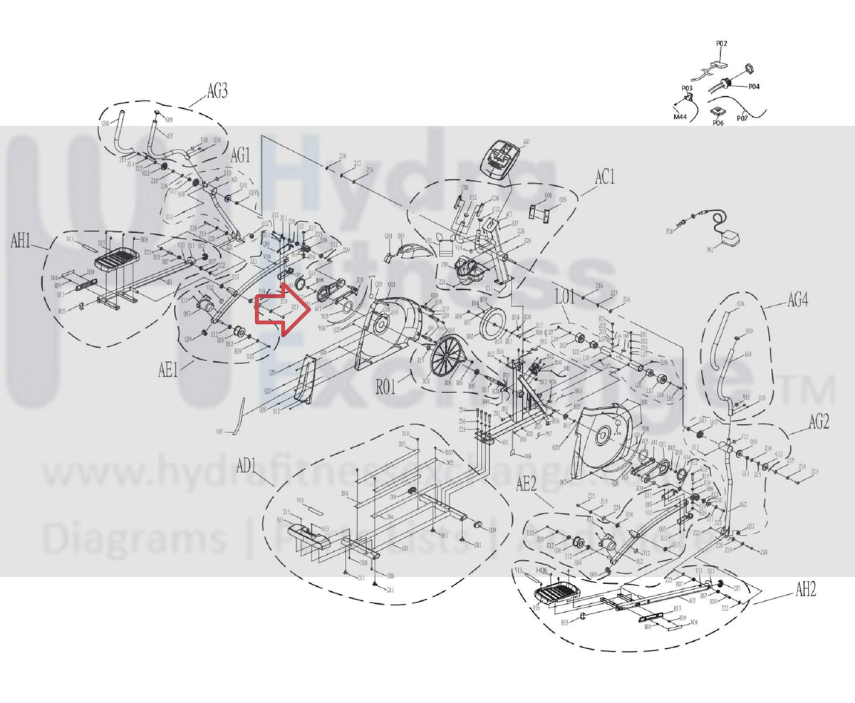 Horizon Fitness CE5.1 EX59-REWORK Elliptical Welding Crank Set 1000101 ...