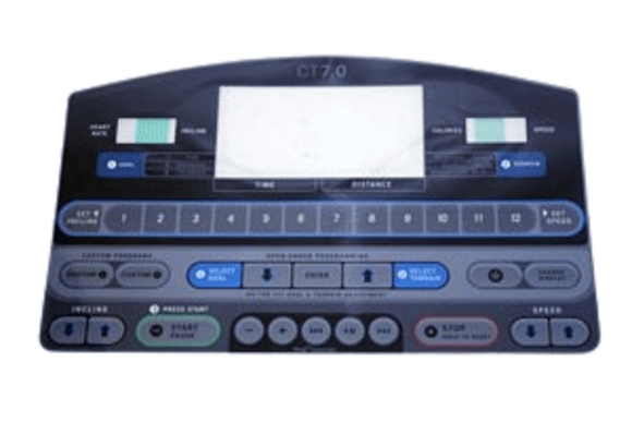 Horizon Fitness CT7.0 Treadmill Display Console Keypad Overlay 102225-hydrafitnessparts