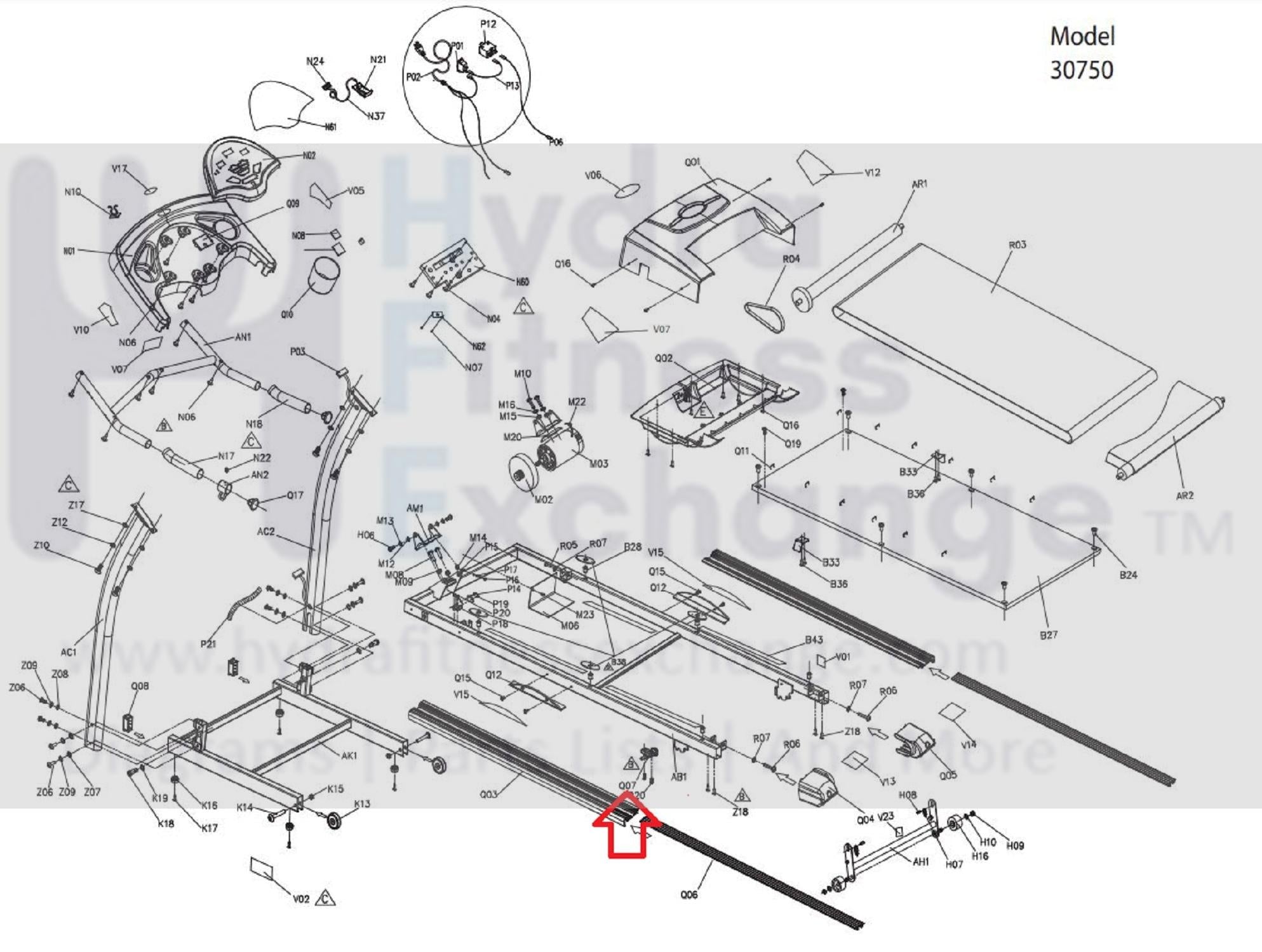 Horizon Fitness Tm270b 710t Treadmill Deck Storage Latch 080226