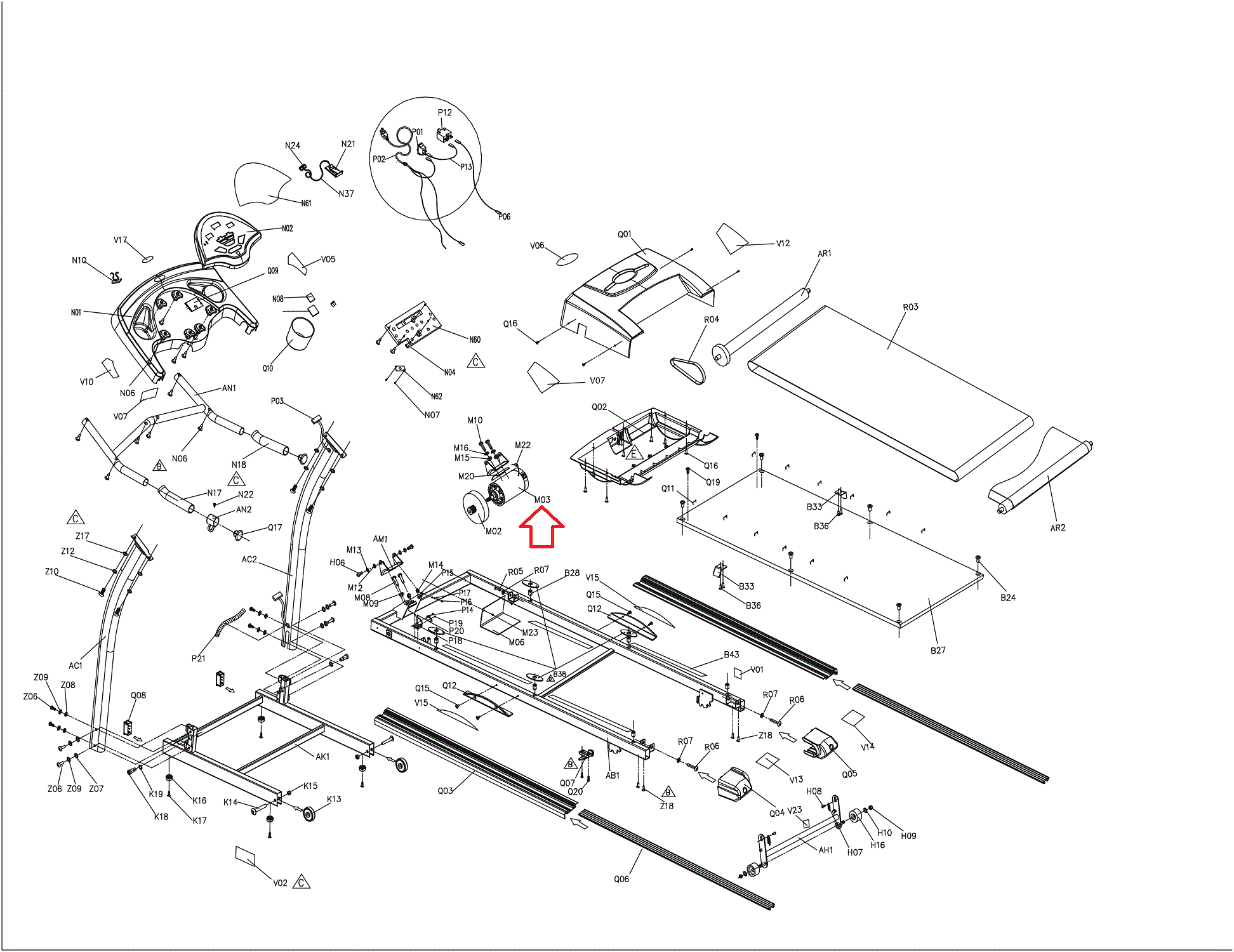 Horizon Merit Smooth Tempo Fitness Gear Treadmill DC Drive Motor