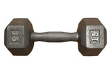 Hydra 15LB Cast Iron Hex Dumbbell Ergo Grip Freeweights & Accessories-hydrafitnessparts