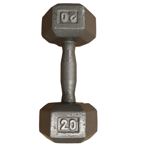 Hydra 20LB Cast Iron Hex Dumbbell Ergo Grip Freeweights & Accessories-hydrafitnessparts