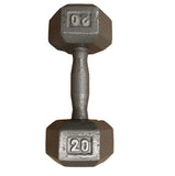 Hydra 20LB Cast Iron Hex Dumbbell Ergo Grip Freeweights & Accessories-hydrafitnessparts