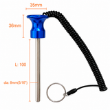 Aluminum Magnetic Weight Stack Pin W/ Coil Lanyard and Knob For Cable Gyms | Various Sizes | Various Colors