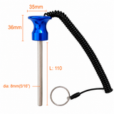 Aluminum Magnetic Weight Stack Pin W/ Coil Lanyard and Knob For Cable Gyms | Various Sizes | Various Colors