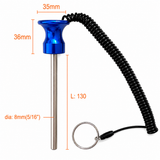 Aluminum Magnetic Weight Stack Pin W/ Coil Lanyard and Knob For Cable Gyms | Various Sizes | Various Colors