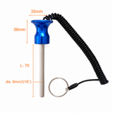 Aluminum Magnetic Weight Stack Pin W/ Coil Lanyard and Knob For Cable Gyms | Various Sizes | Various Colors