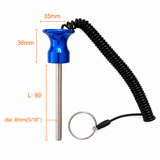 Aluminum Magnetic Weight Stack Pin W/ Coil Lanyard and Knob For Cable Gyms | Various Sizes | Various Colors