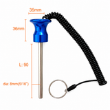 Aluminum Magnetic Weight Stack Pin W/ Coil Lanyard and Knob For Cable Gyms | Various Sizes | Various Colors