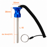 Aluminum Magnetic Weight Stack Pin W/ Coil Lanyard and Knob For Cable Gyms | Various Sizes | Various Colors
