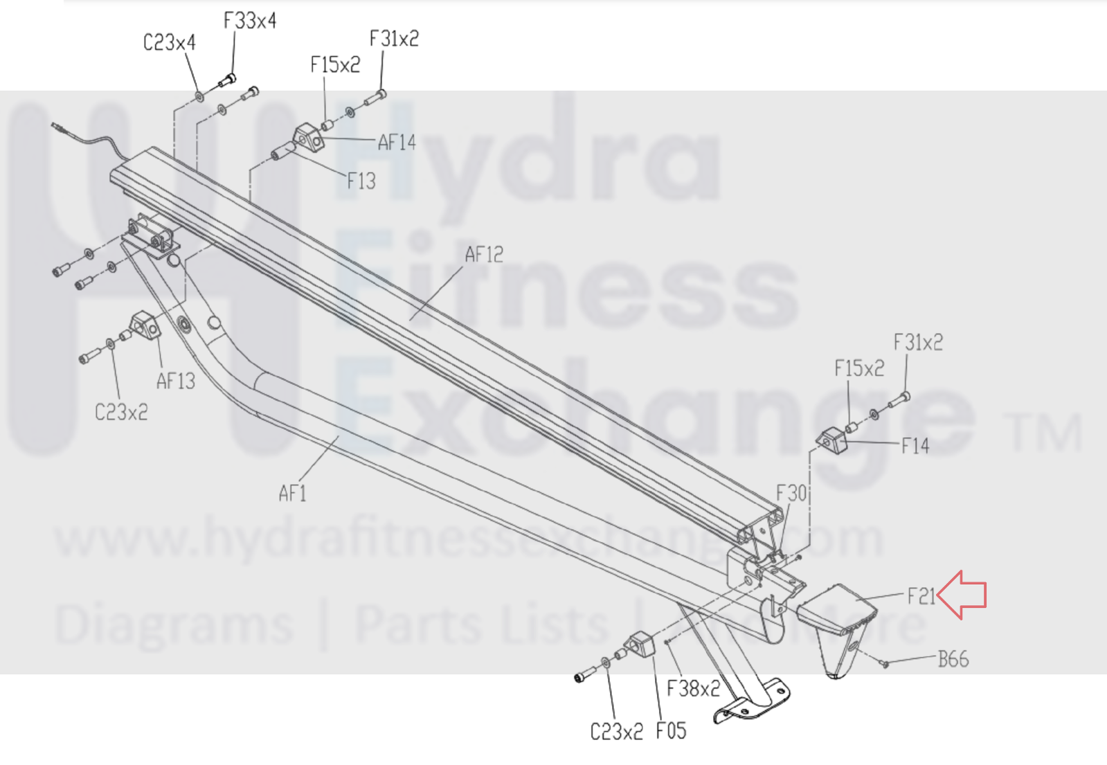 Matrix Rower Parts Matrix Commercial AR11 Rower Guide Rail Black End Cap 1000353667 ...