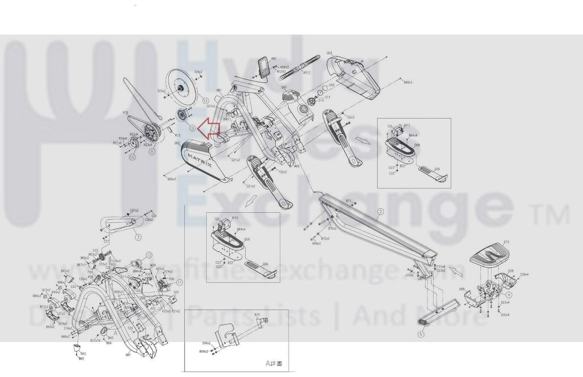Indoor Rower Spring Part Only Matrix Commercial AR11 Rower left and right Spiral Spring Set 10003620 ...